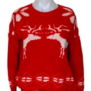 Gianni Bini Christmas red reindeer sweater M